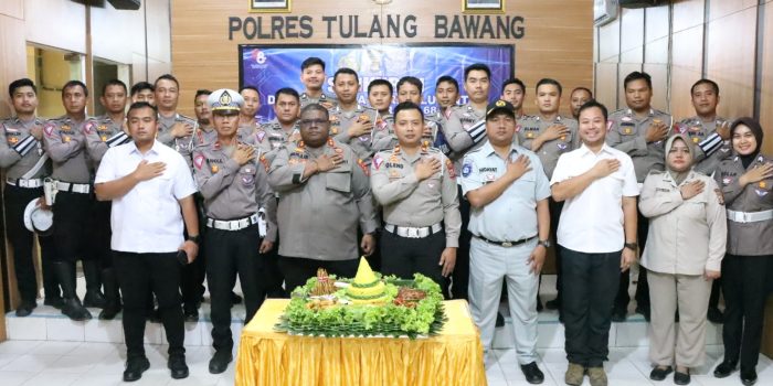 Pesan Kapolres Tulang Bawang Pada Acara Syukuran Hari Lalu Lintas Bhayangkara Ke-68 Tahun 2023