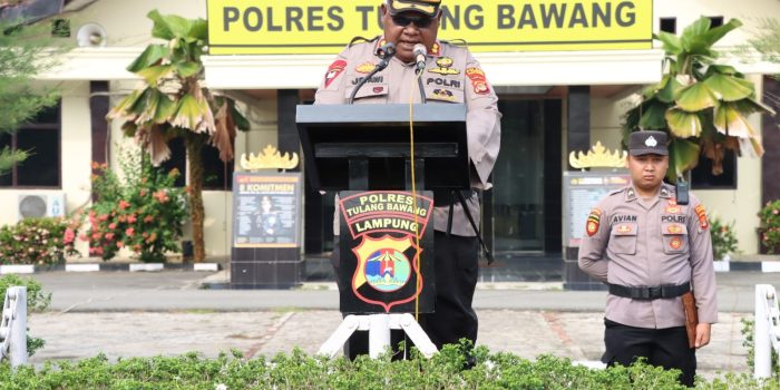 Pesan Kapolres Tulang Bawang Pada Upacara Pembukaan Latja Siswa Diktukba Polri Gelombang II TA 2023